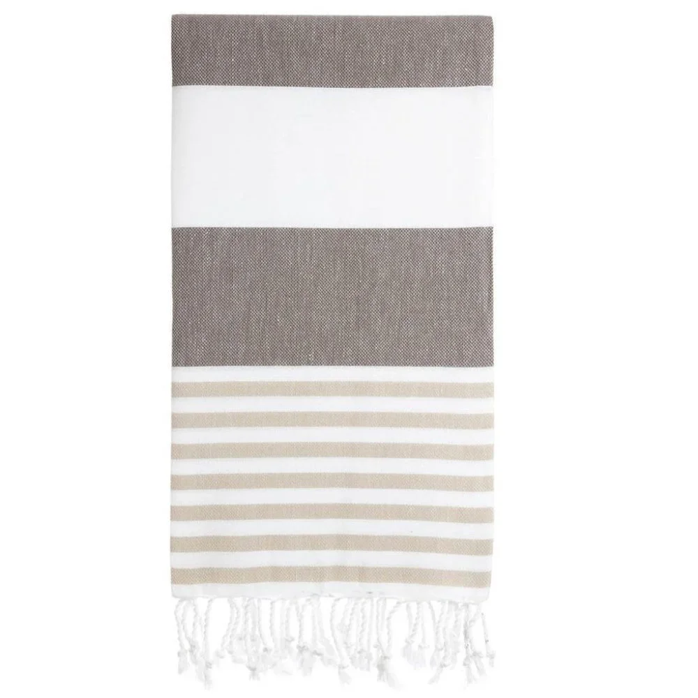 Brown Beige 100% Turkish Cotton Beach Bath Towel - Citizens of the Beach
